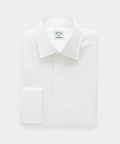 Cotton Pleated Spread Collar Tuxedo Shirt