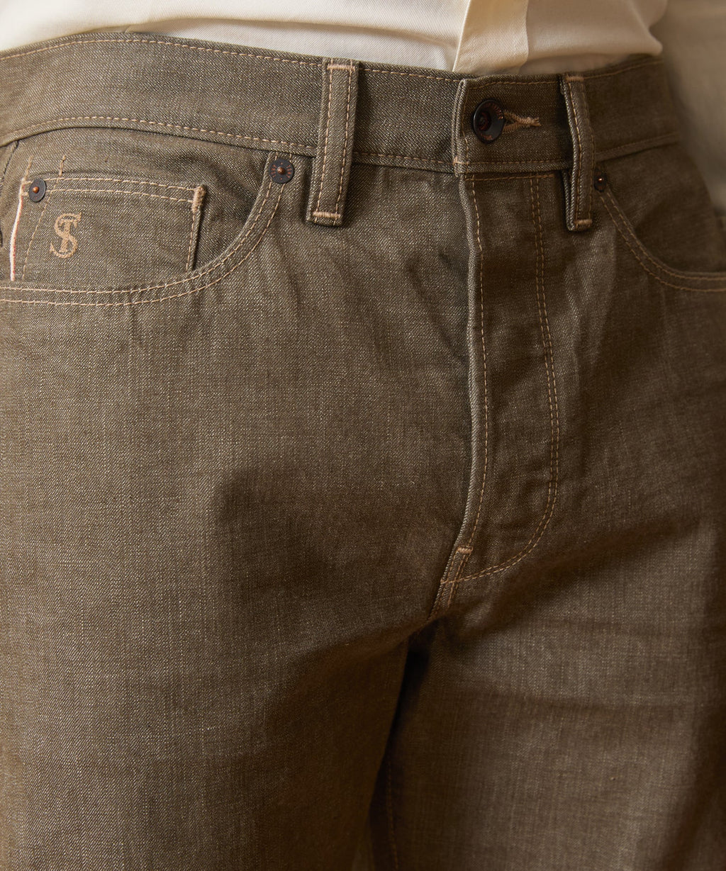 Straight Fit Lightweight Japanese Selvedge Jean in Whiskey