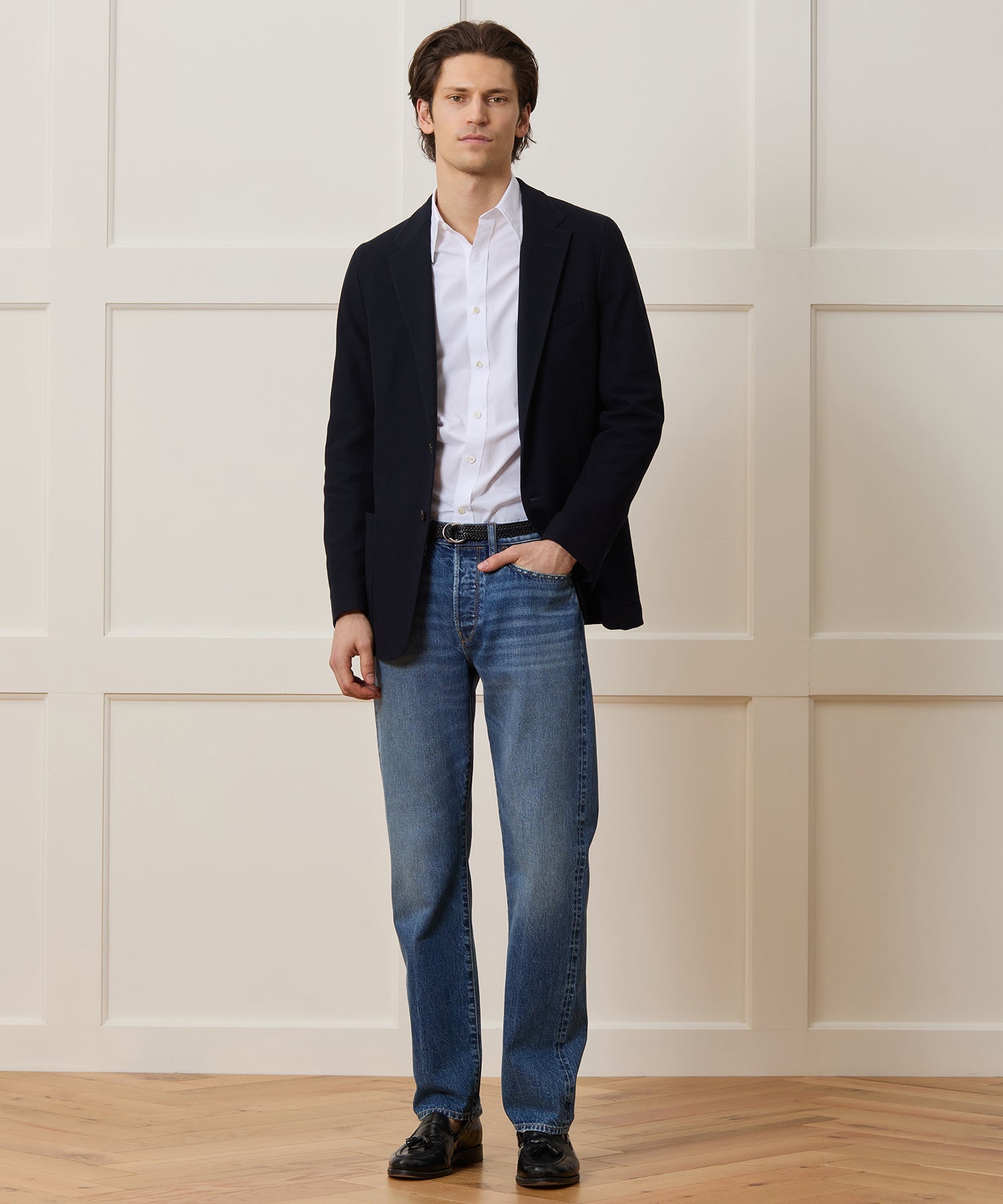 Poplin Long Point Collar Dress Shirt