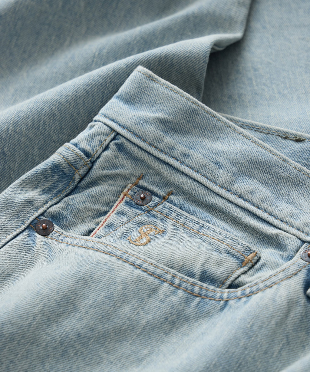 Slim Selvedge Jean in Faded Light Indigo