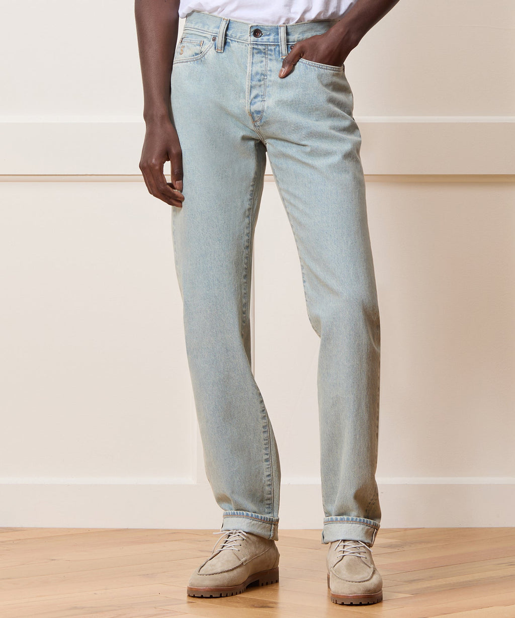 Slim Selvedge Jean in Faded Light Indigo