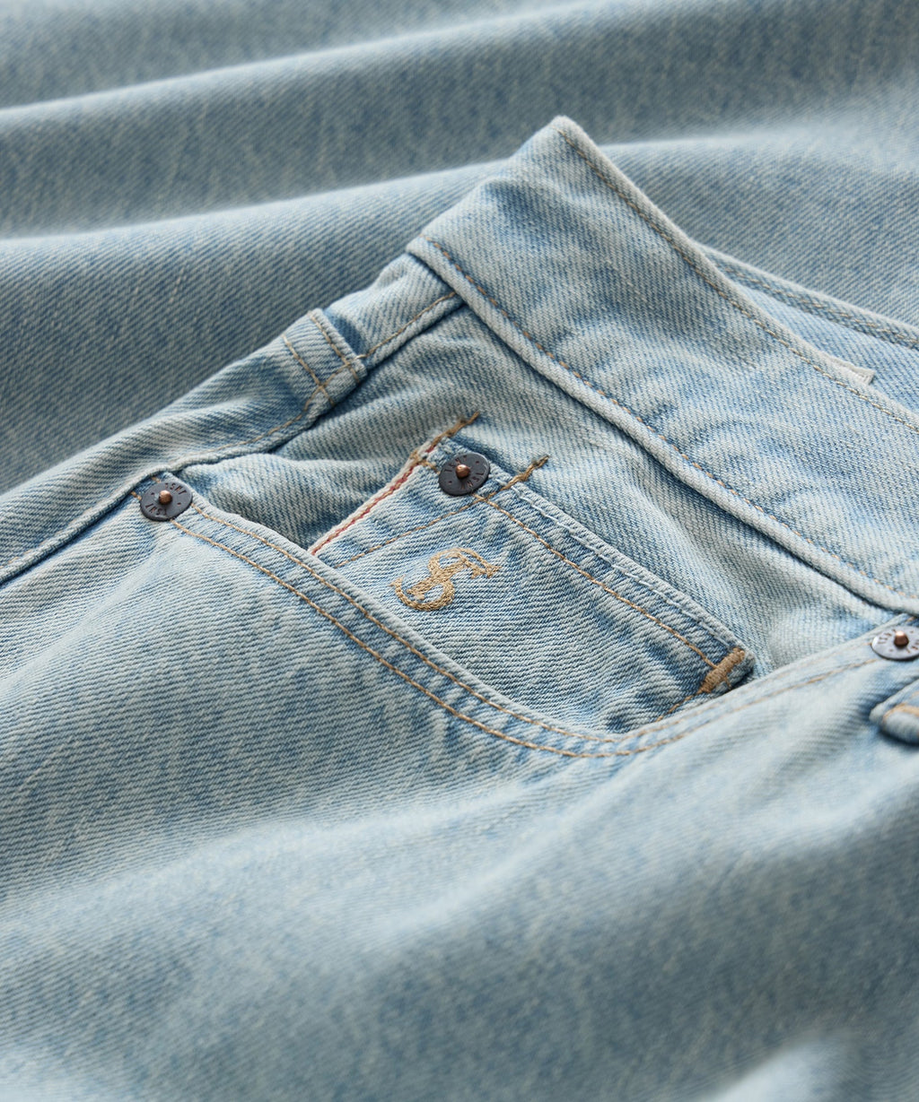 Straight Fit Selvedge Jean in Light Indigo