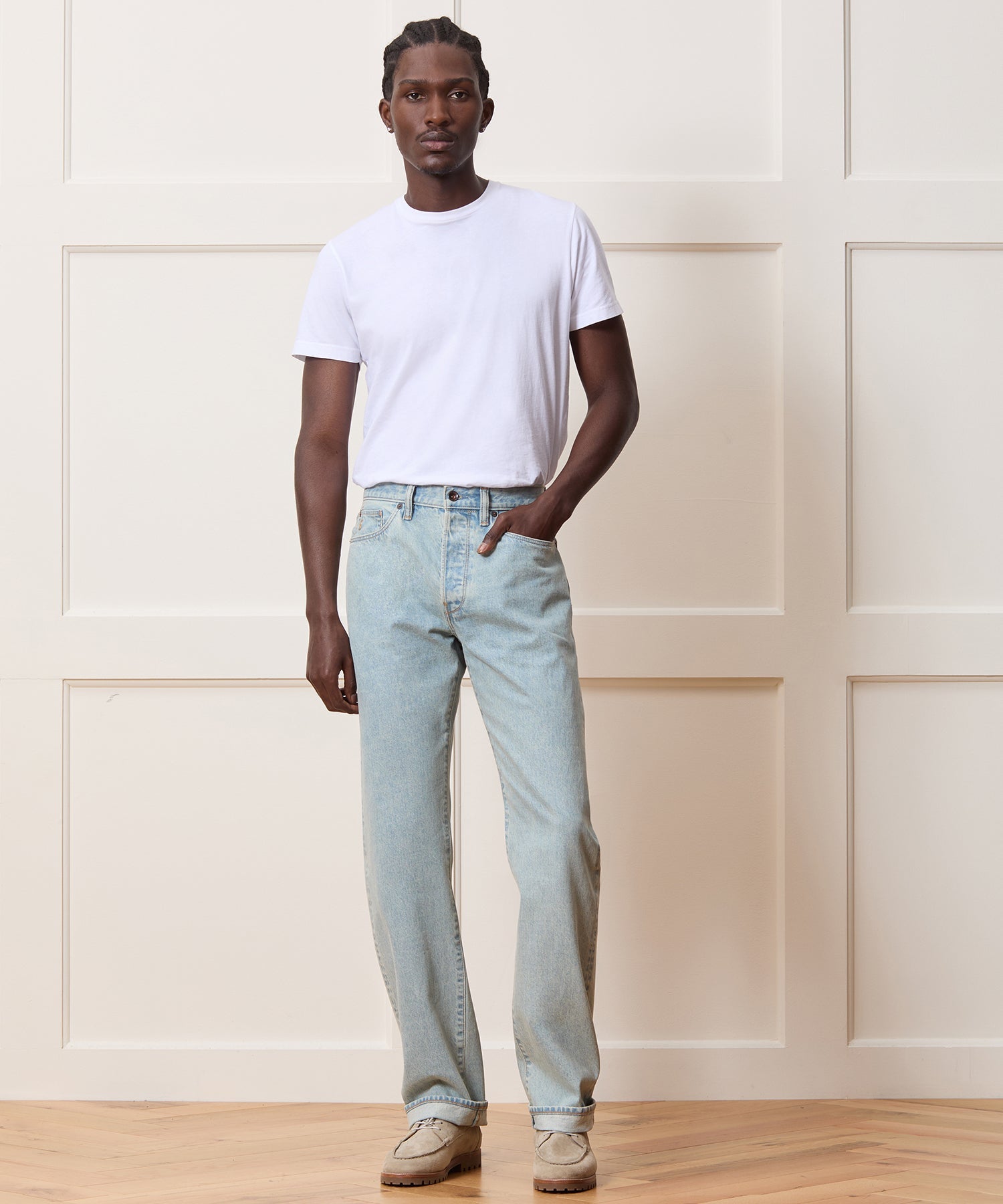 Straight Fit Selvedge Jean in Light Indigo