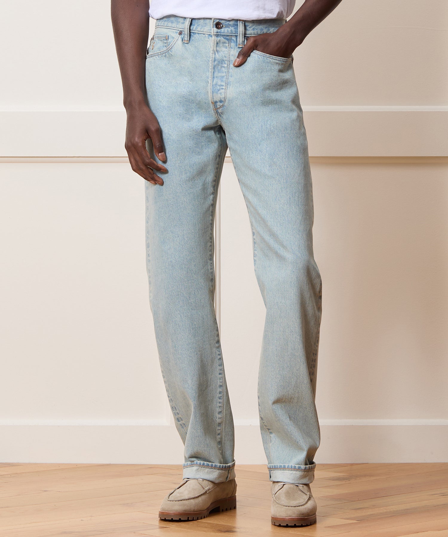 Straight Fit Selvedge Jean in Light Indigo