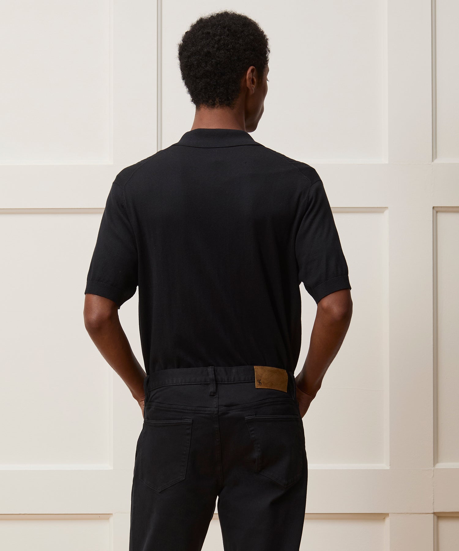 Silk-Cotton Ribbed Sweater Polo