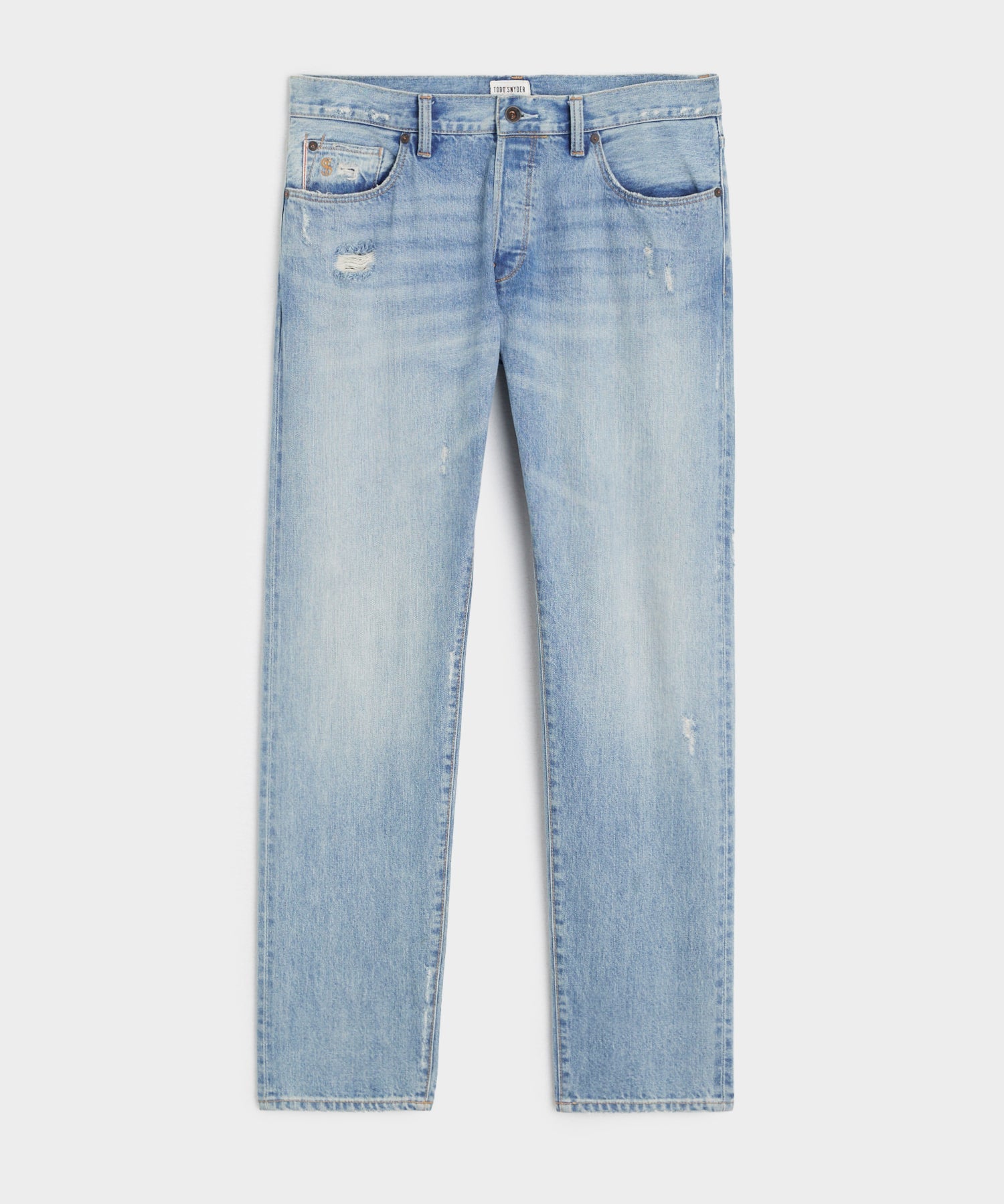 Slim Selvedge Jean in Distressed Wash