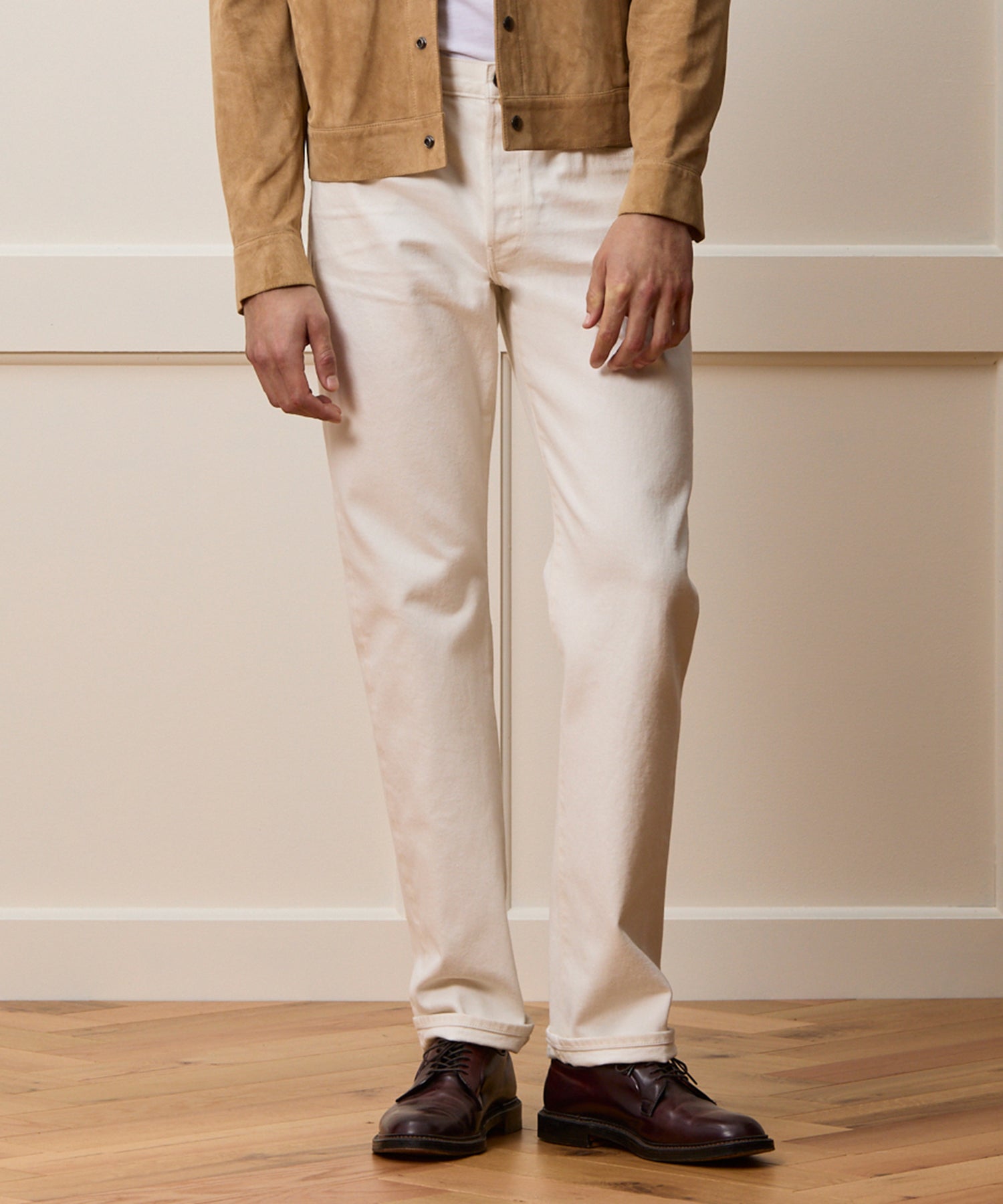 Straight Japanese Selvedge Stretch Jean in White