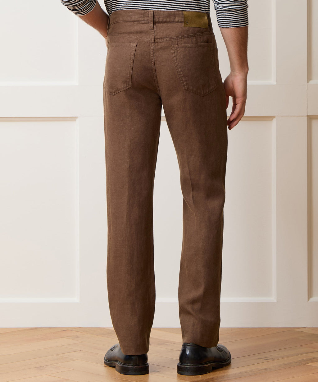 Straight Fit 5-Pocket Linen Pant