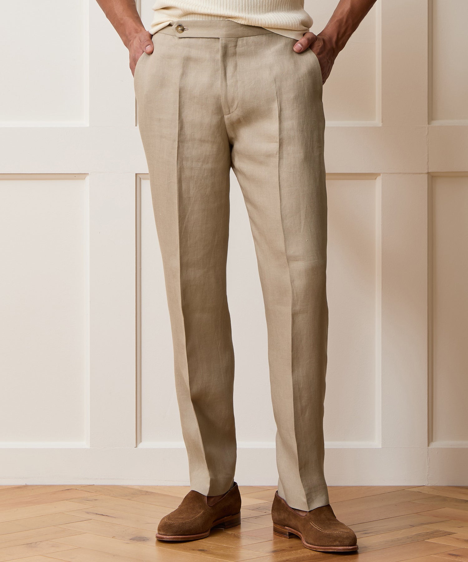 Italian Linen Side Tab Trouser