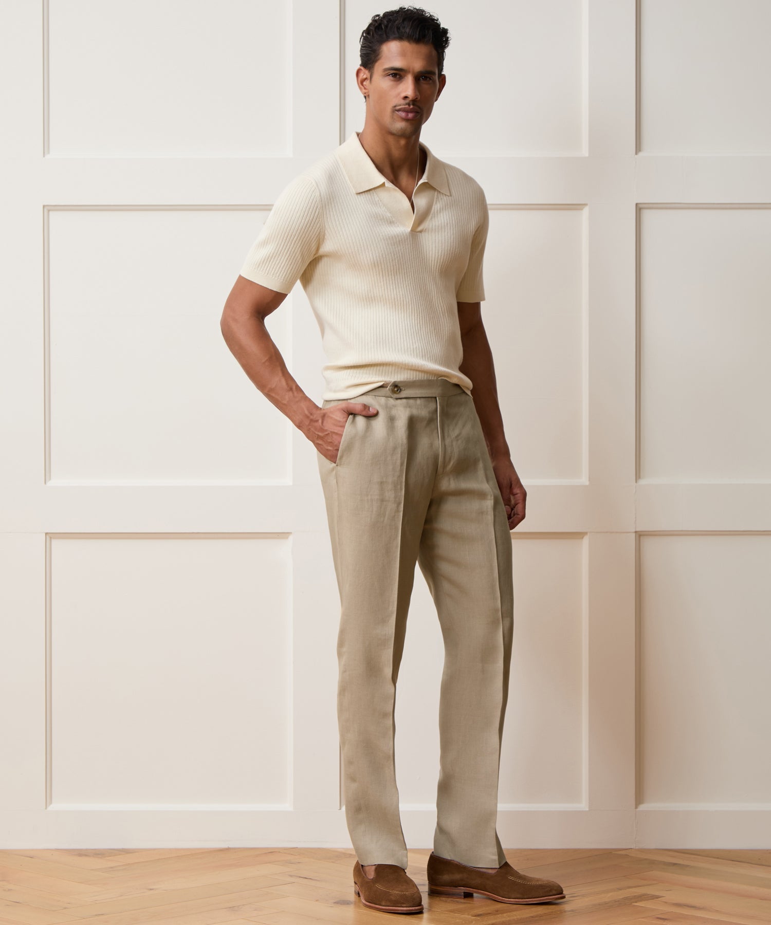 Italian Linen Side Tab Trouser