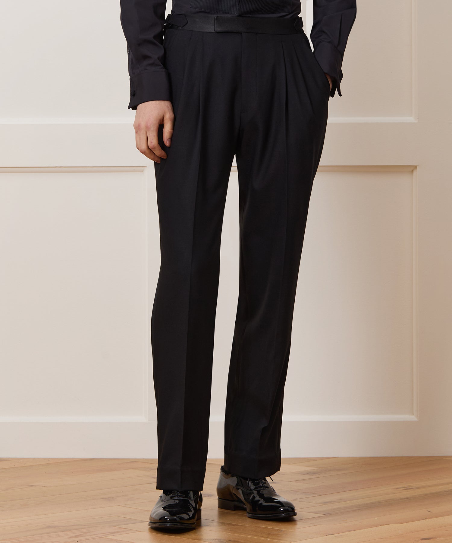 Relaxed Italian Wool Tuxedo Trouser