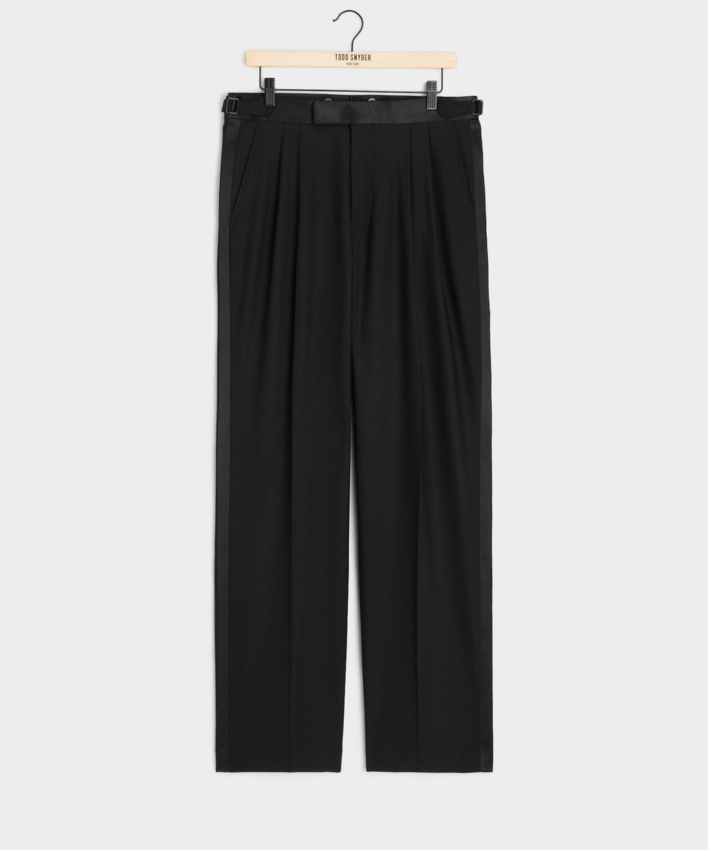 Relaxed Italian Wool Tuxedo Trouser