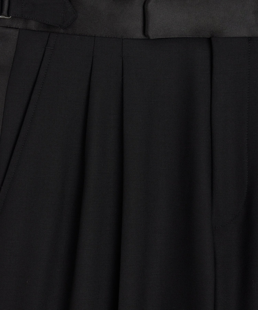 Relaxed Italian Wool Tuxedo Trouser
