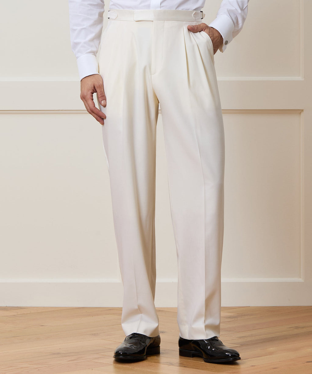Relaxed Italian Wool Tuxedo Trouser
