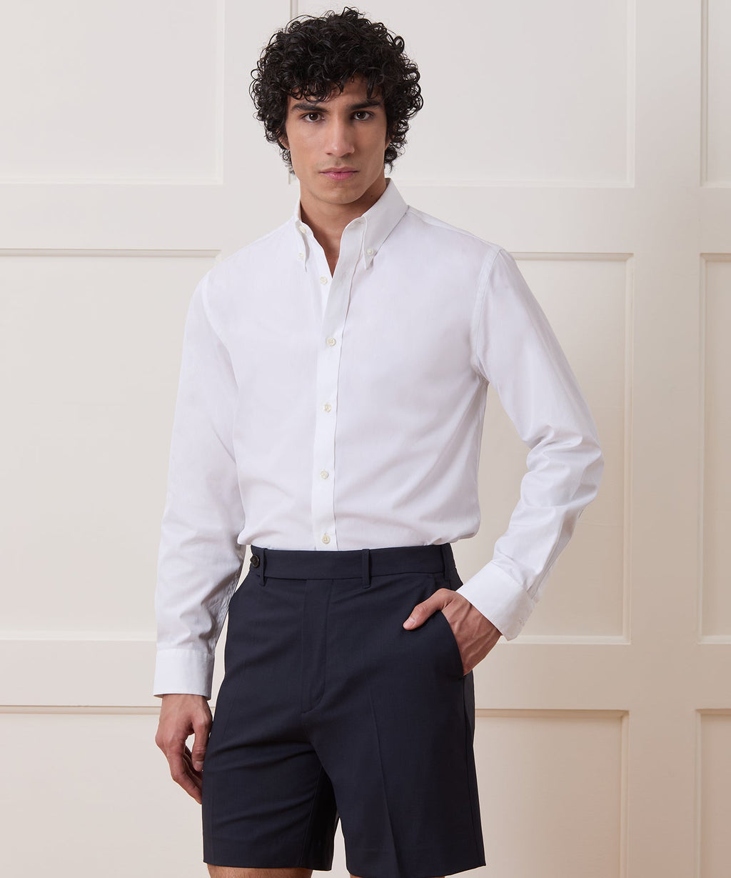 Cotton Poplin Button-Down Collar Dress Shirt
