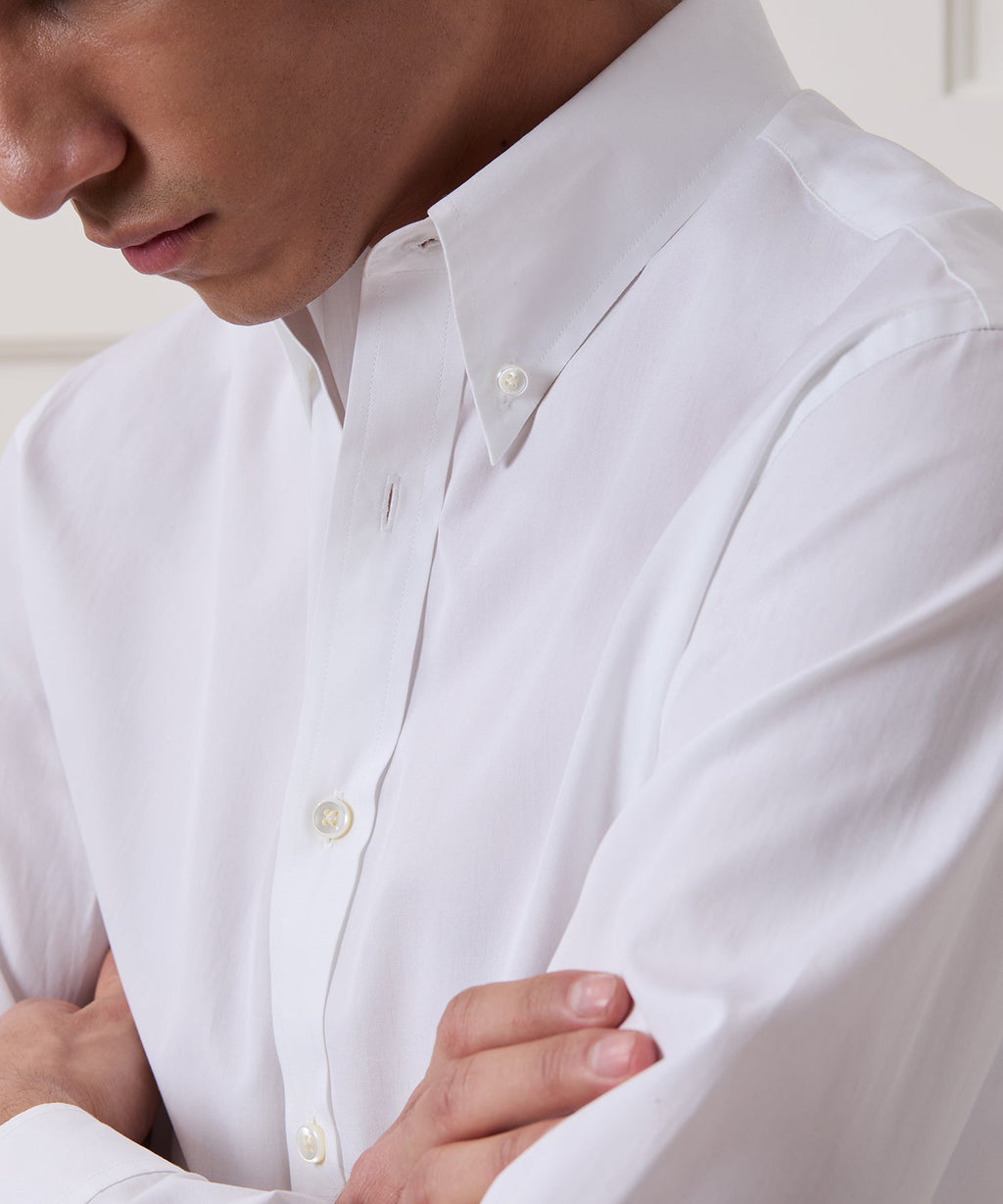 Cotton Poplin Button-Down Collar Dress Shirt