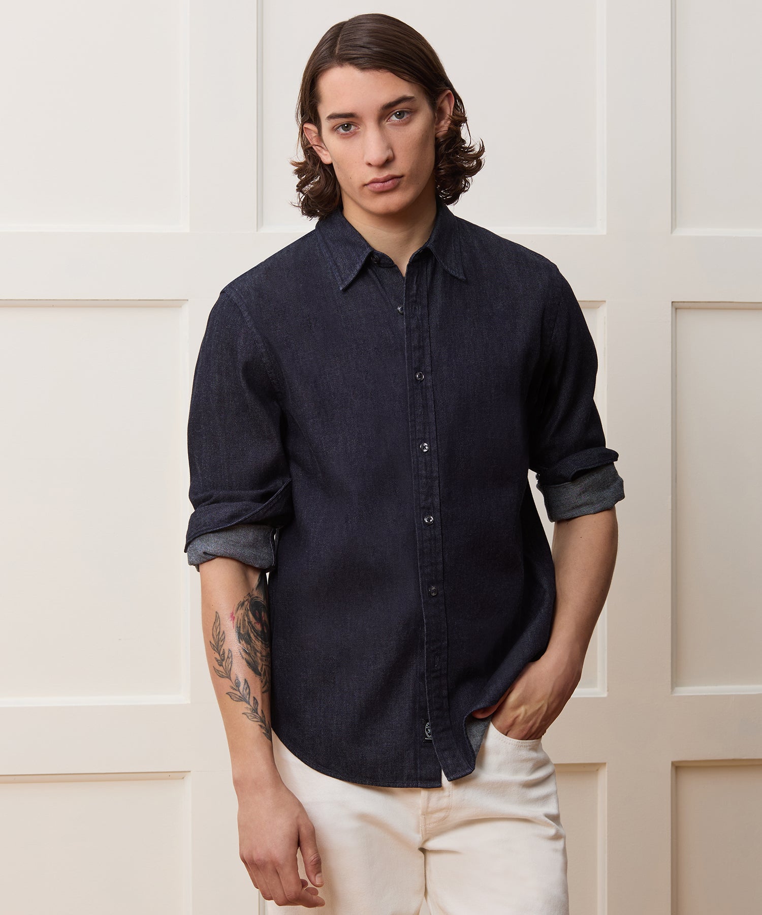 Denim Point Collar Shirt