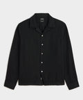 Cropped Irish Linen Camp Collar Shirt