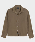 Cropped Irish Linen Camp Collar Shirt