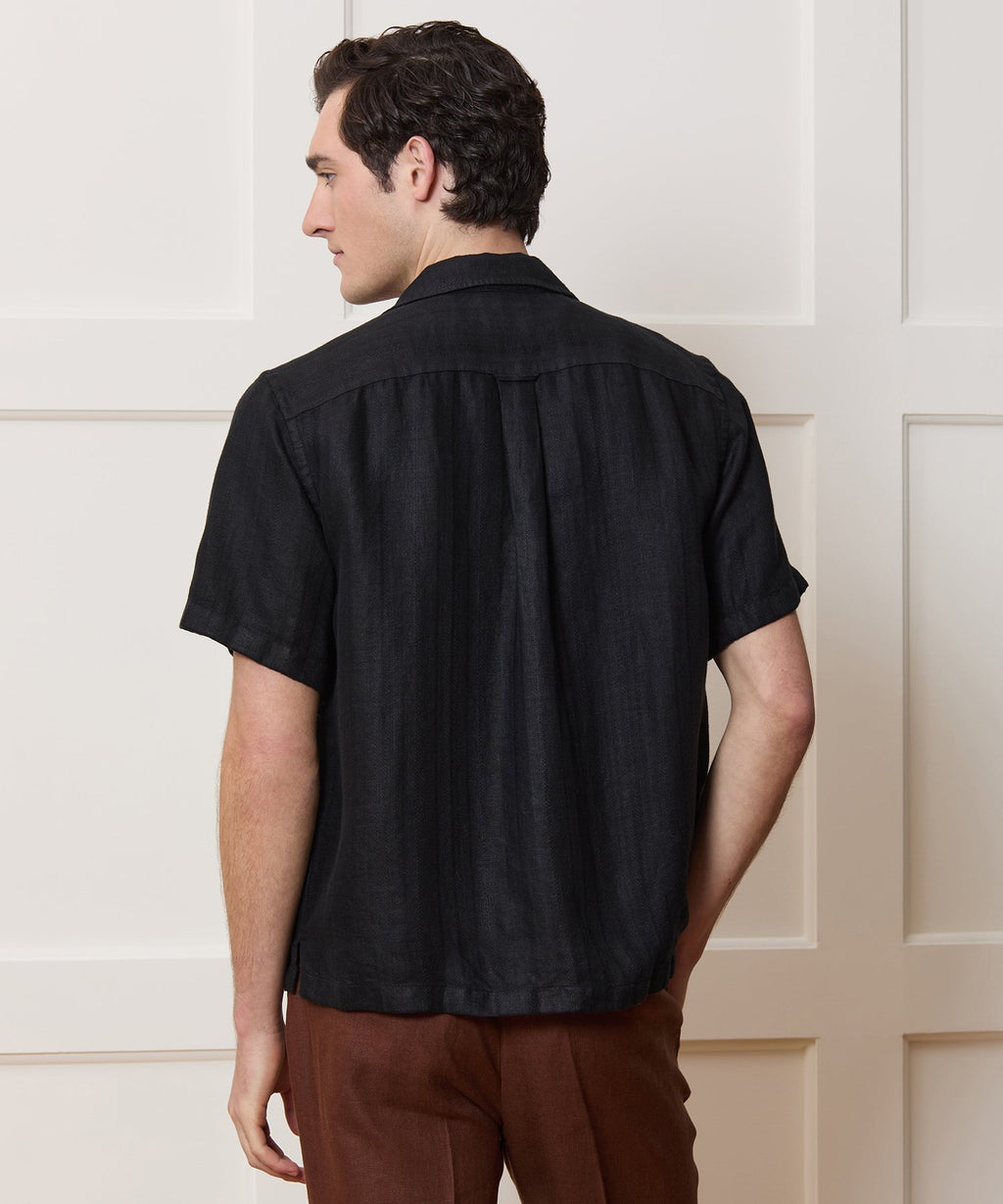 Textured Linen Capri Shirt