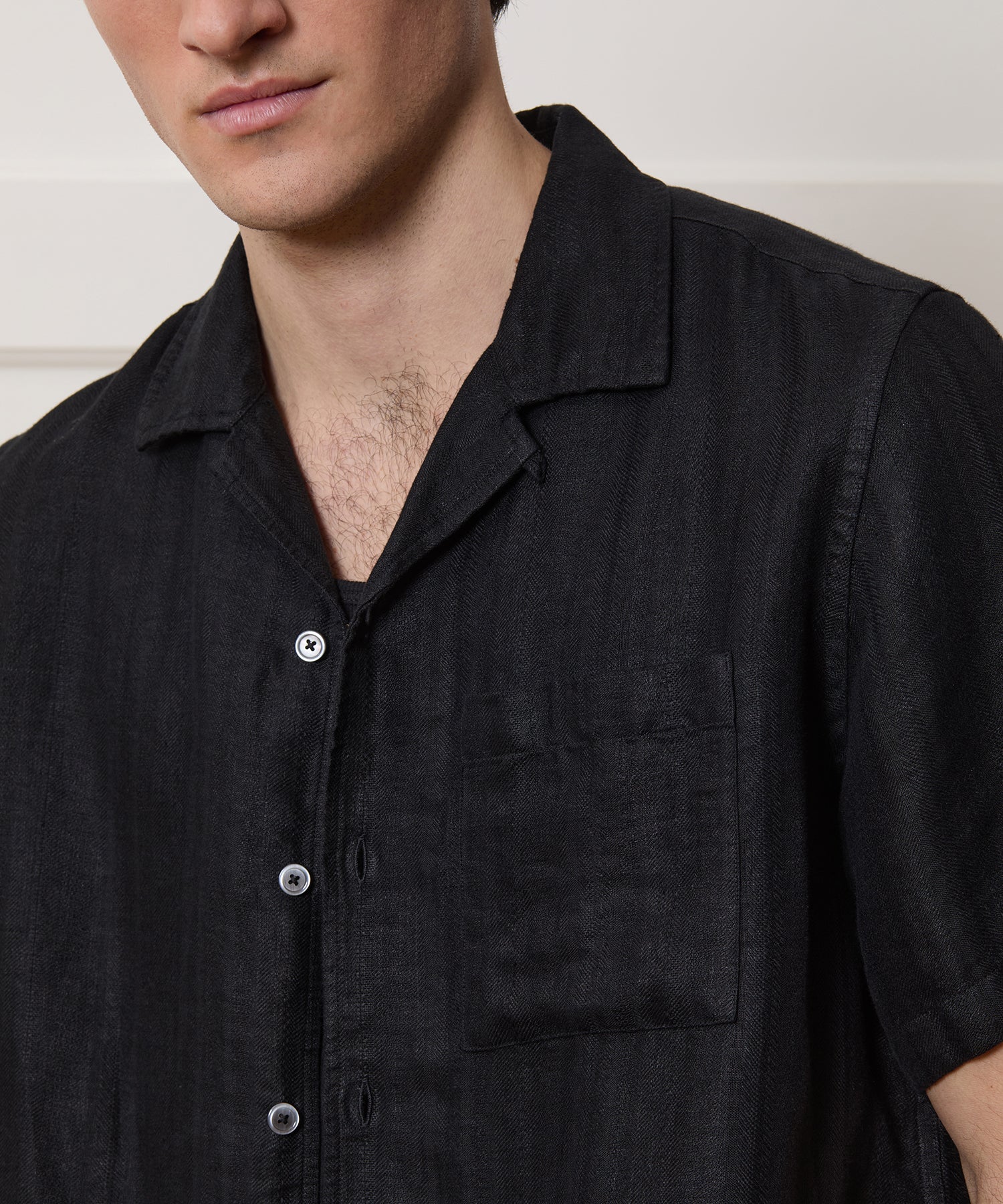 Textured Linen Capri Shirt