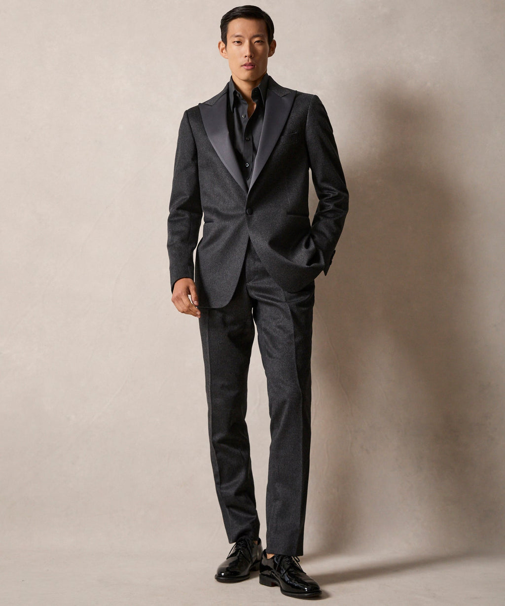 Slim Italian Cashmere Tuxedo Trouser