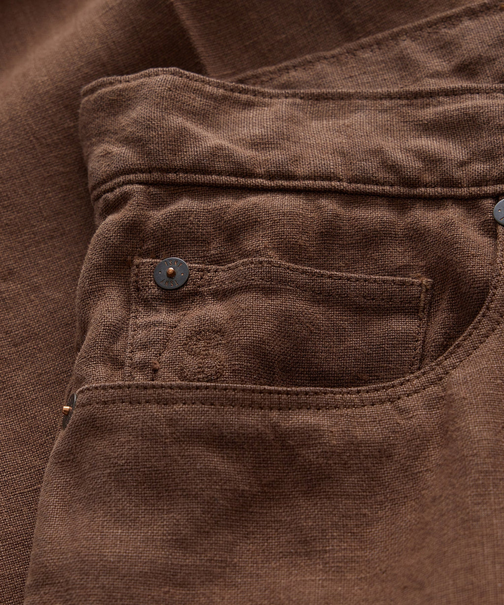 Straight Fit 5-Pocket Linen Pant