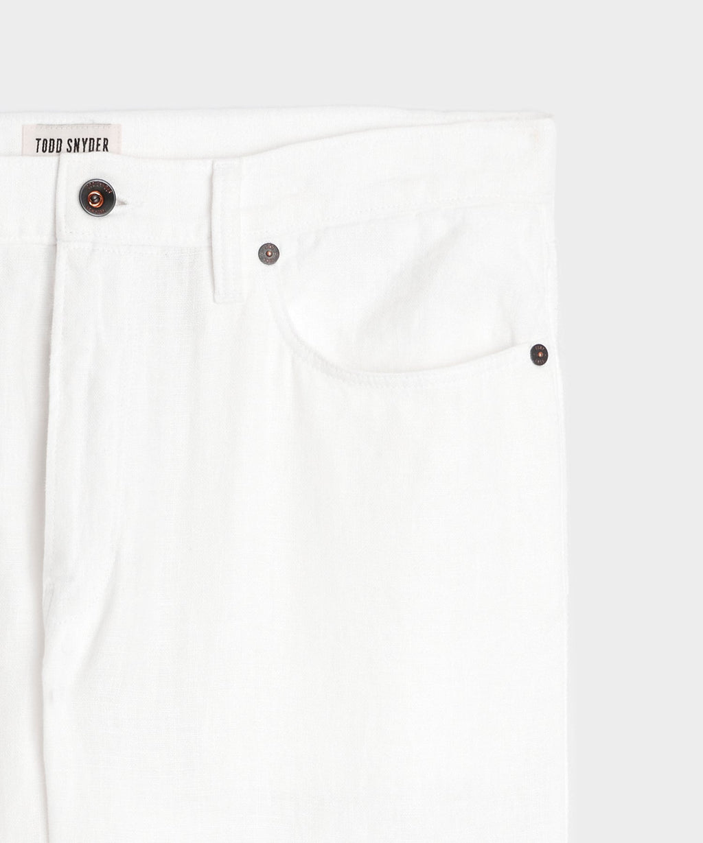 Straight Fit 5-Pocket Linen Pant