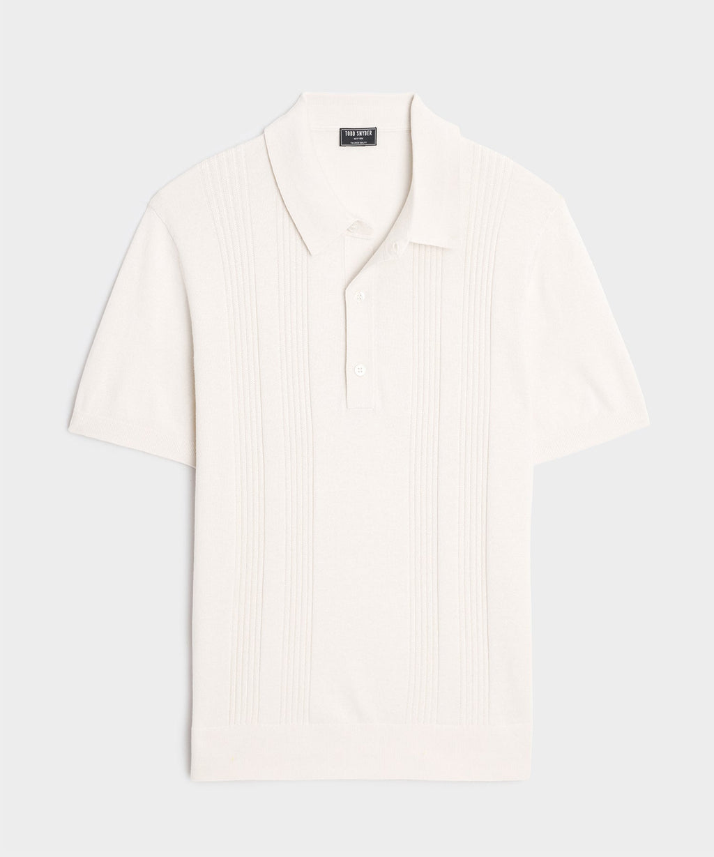 Silk-Cotton Ribbed Sweater Polo
