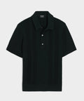 Silk-Cotton Ribbed Sweater Polo
