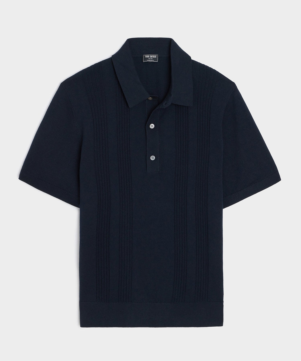 Silk-Cotton Ribbed Sweater Polo
