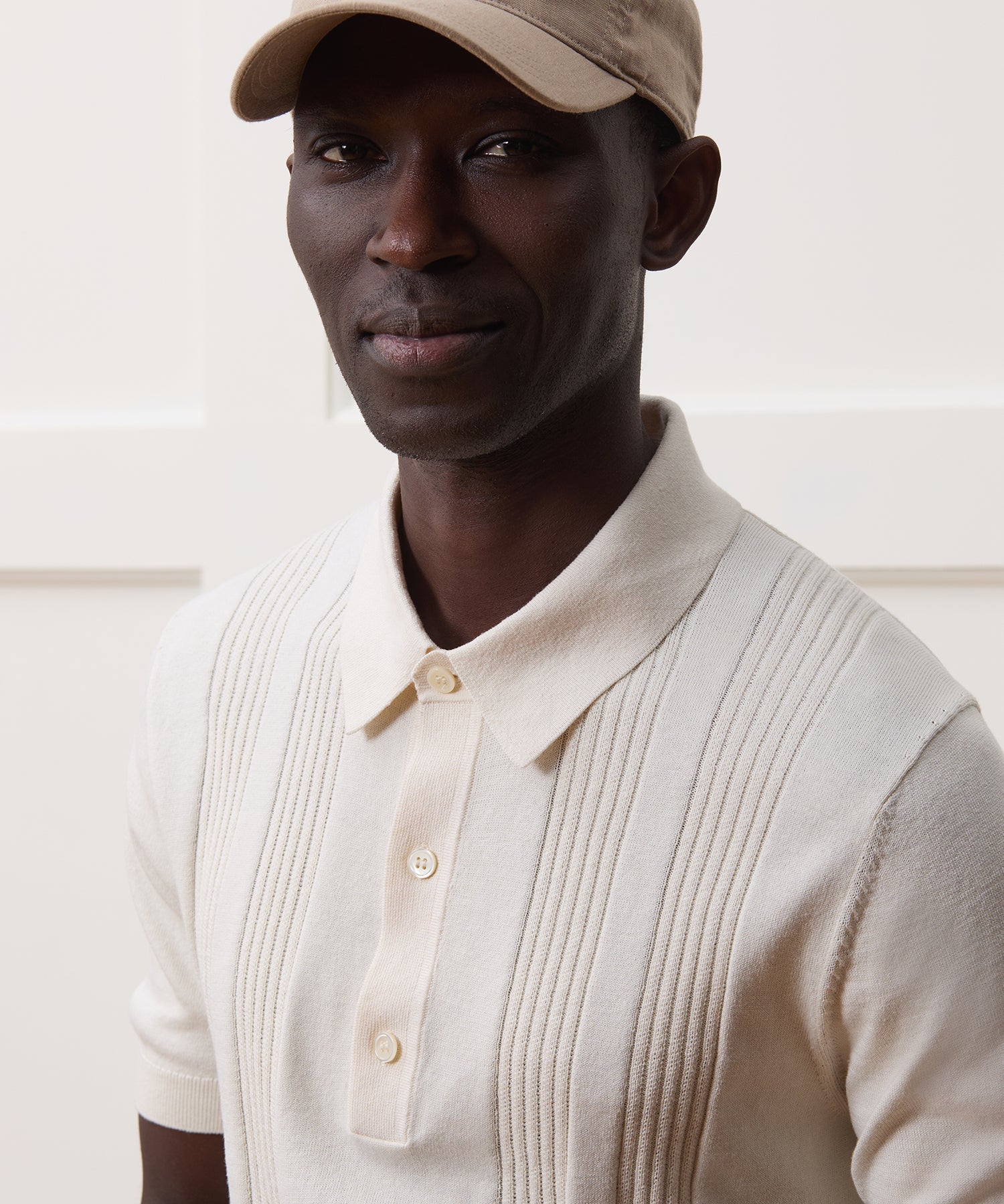 Silk-Cotton Ribbed Sweater Polo