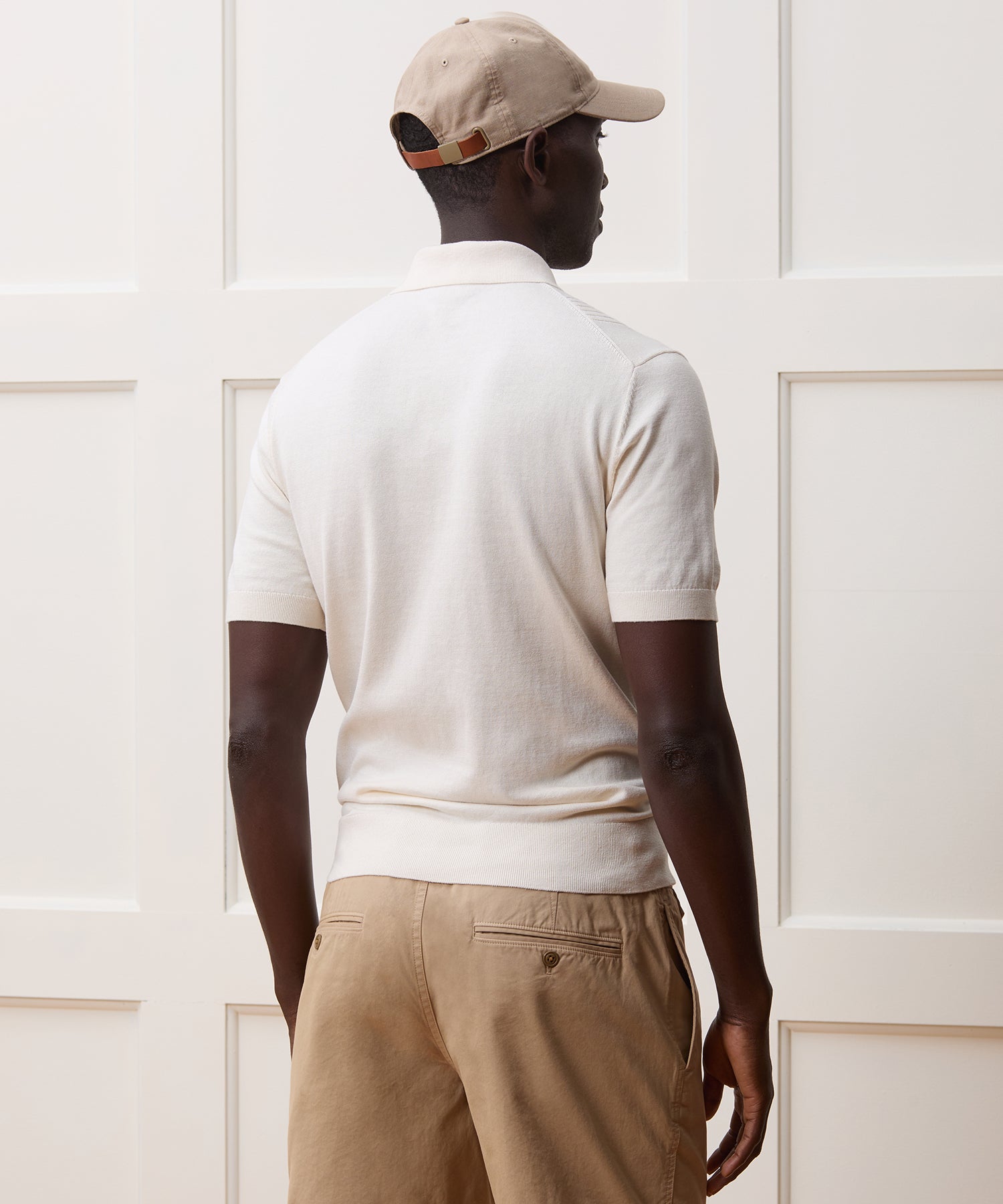 Silk-Cotton Ribbed Sweater Polo