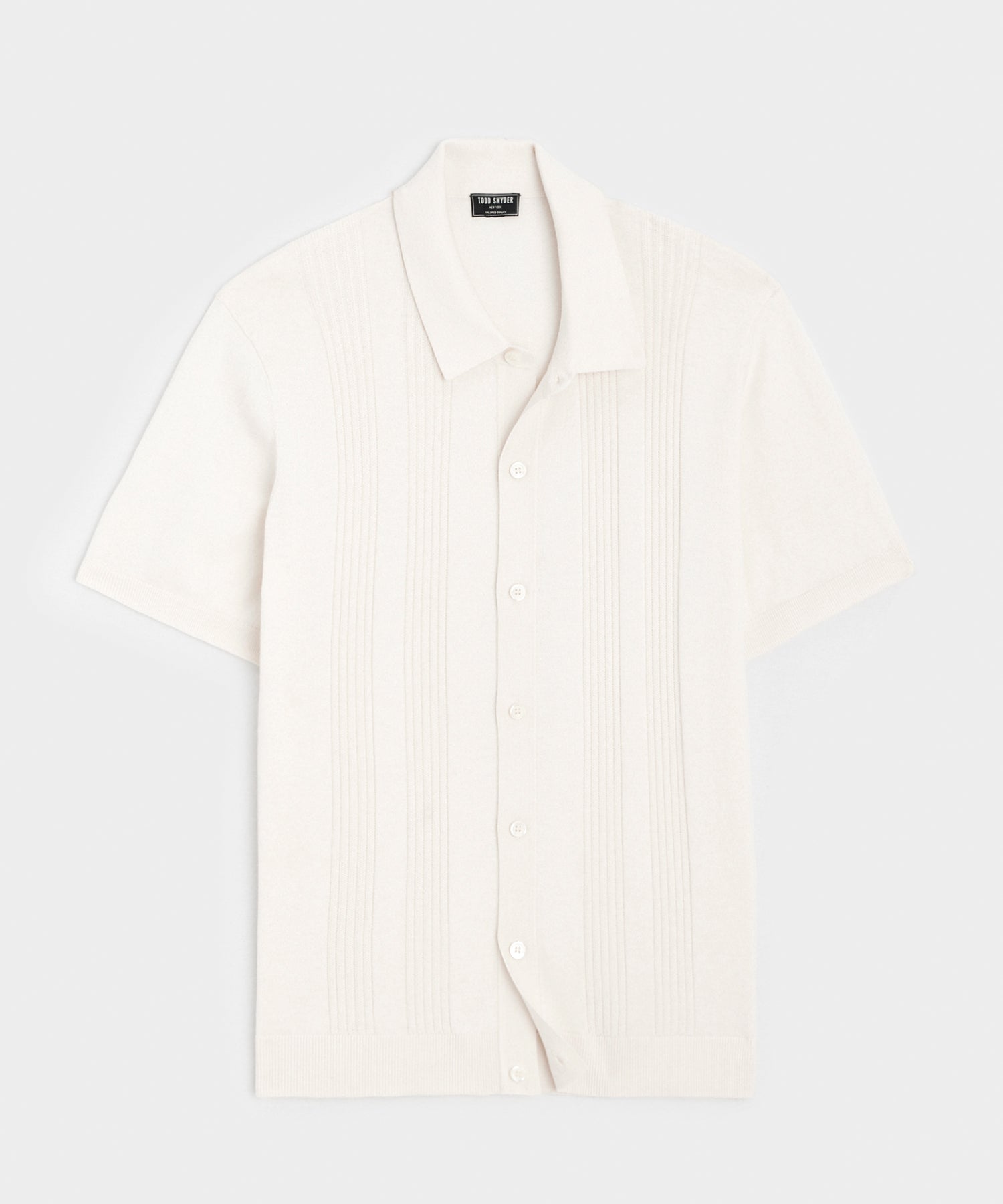 Silk-Cotton Ribbed Full-Placket Sweater Polo