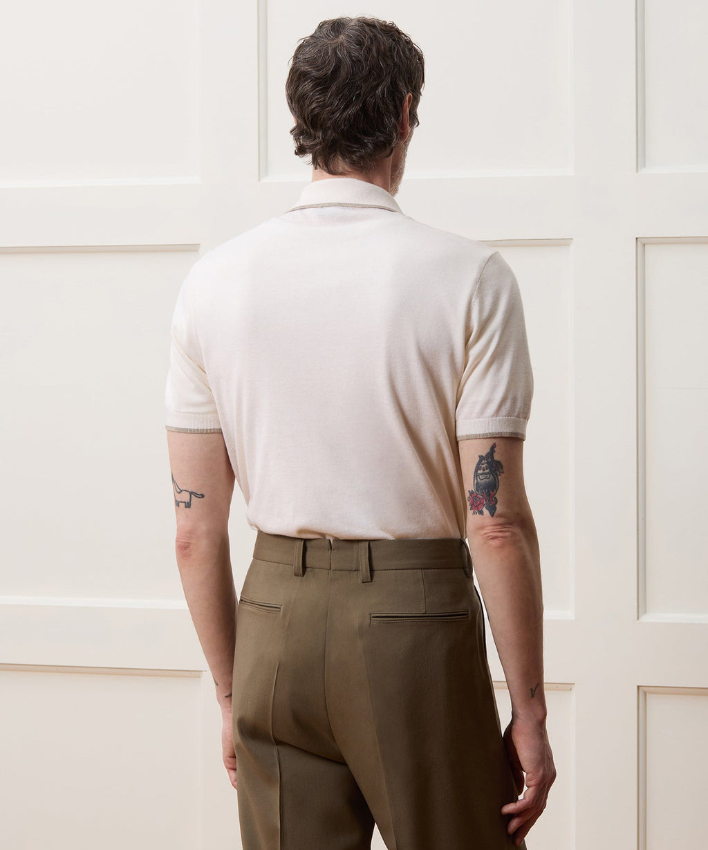 Silk-Cashmere Tipped Sweater Polo