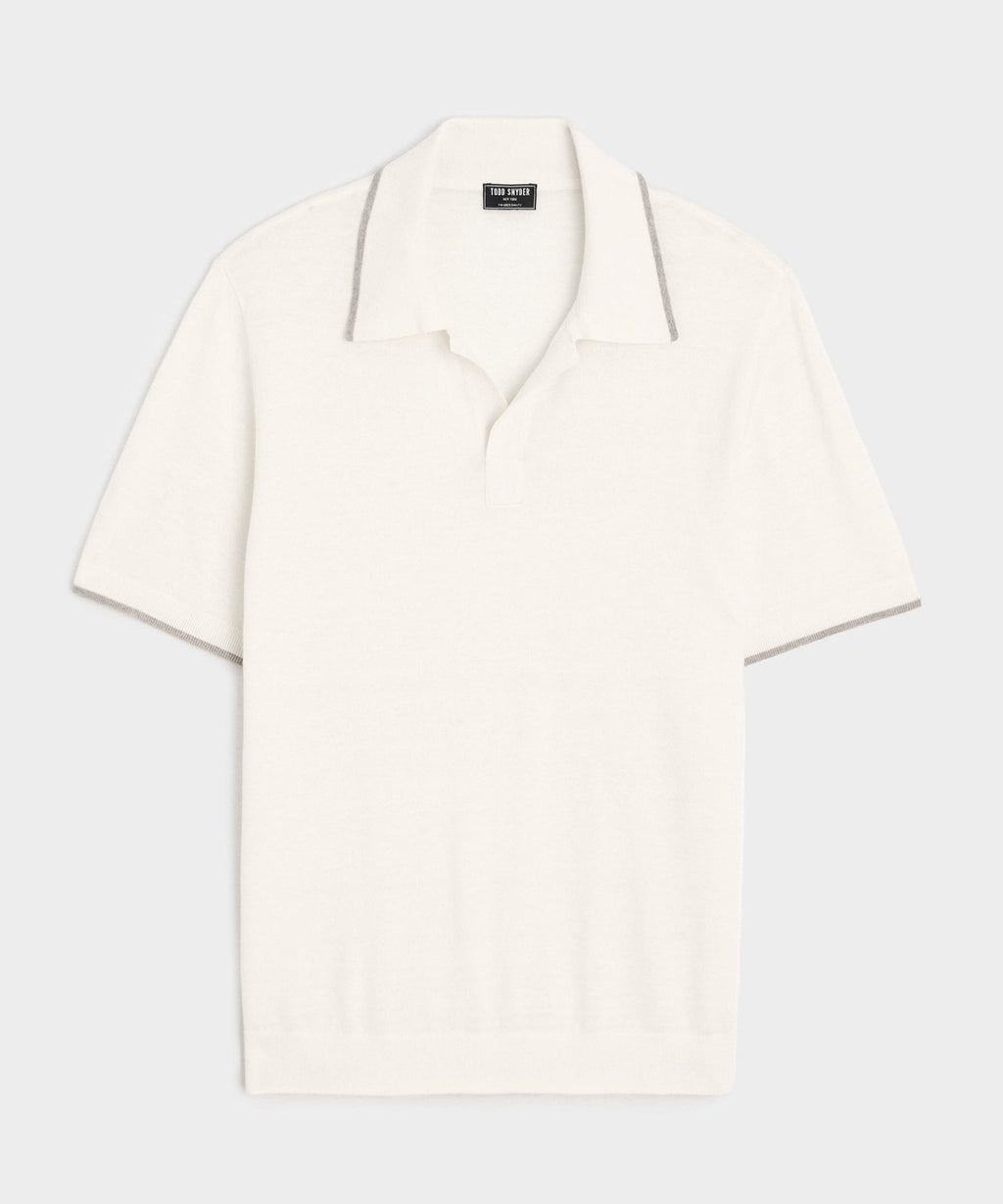 Silk-Cashmere Tipped Sweater Polo