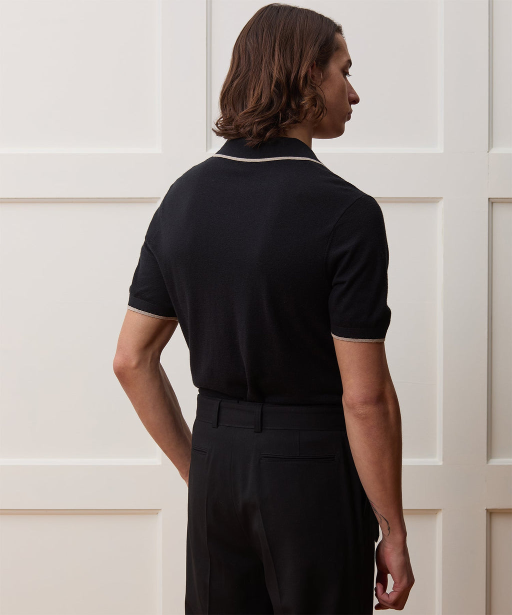 Silk-Cashmere Tipped Sweater Polo