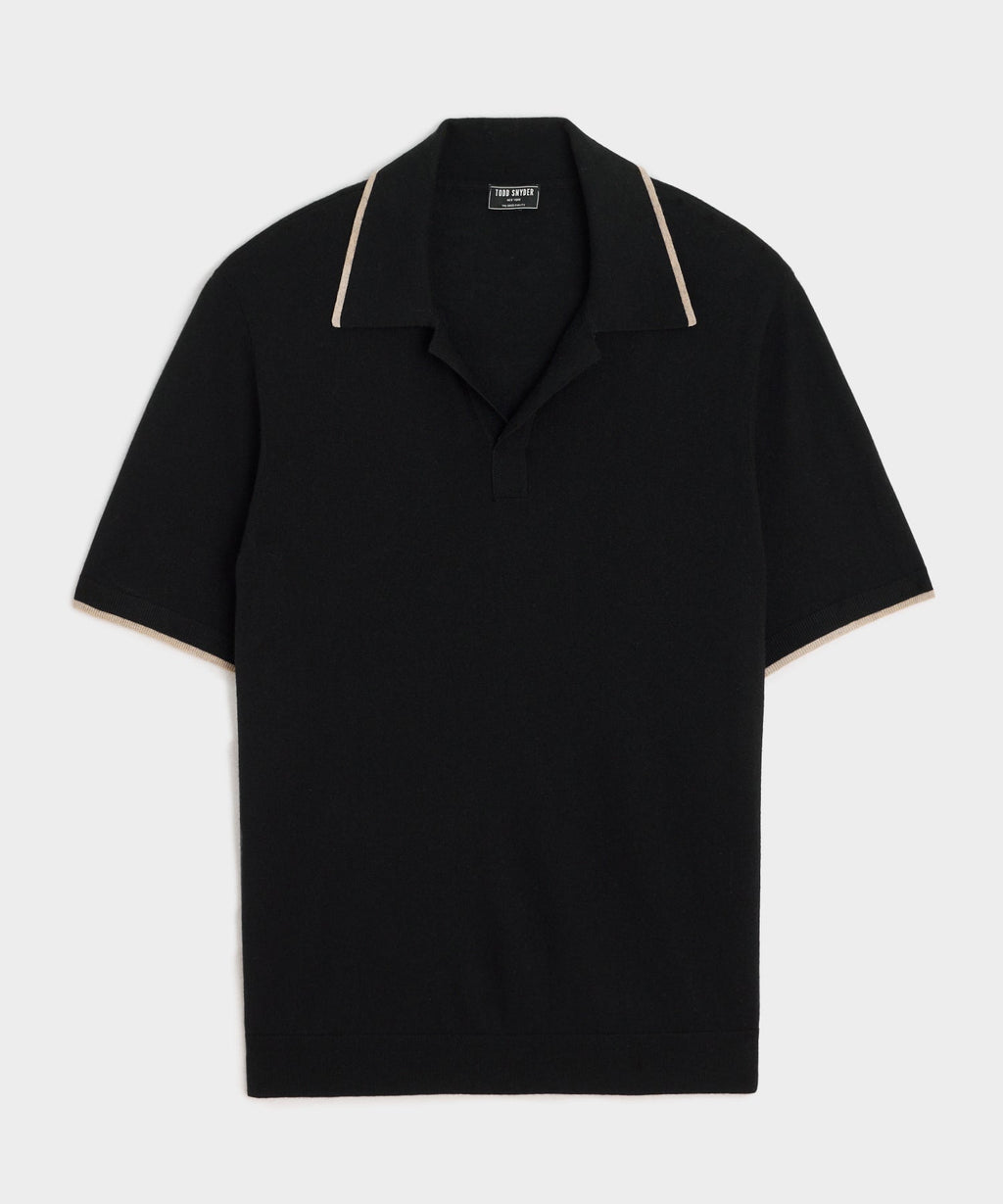 Silk-Cashmere Tipped Sweater Polo