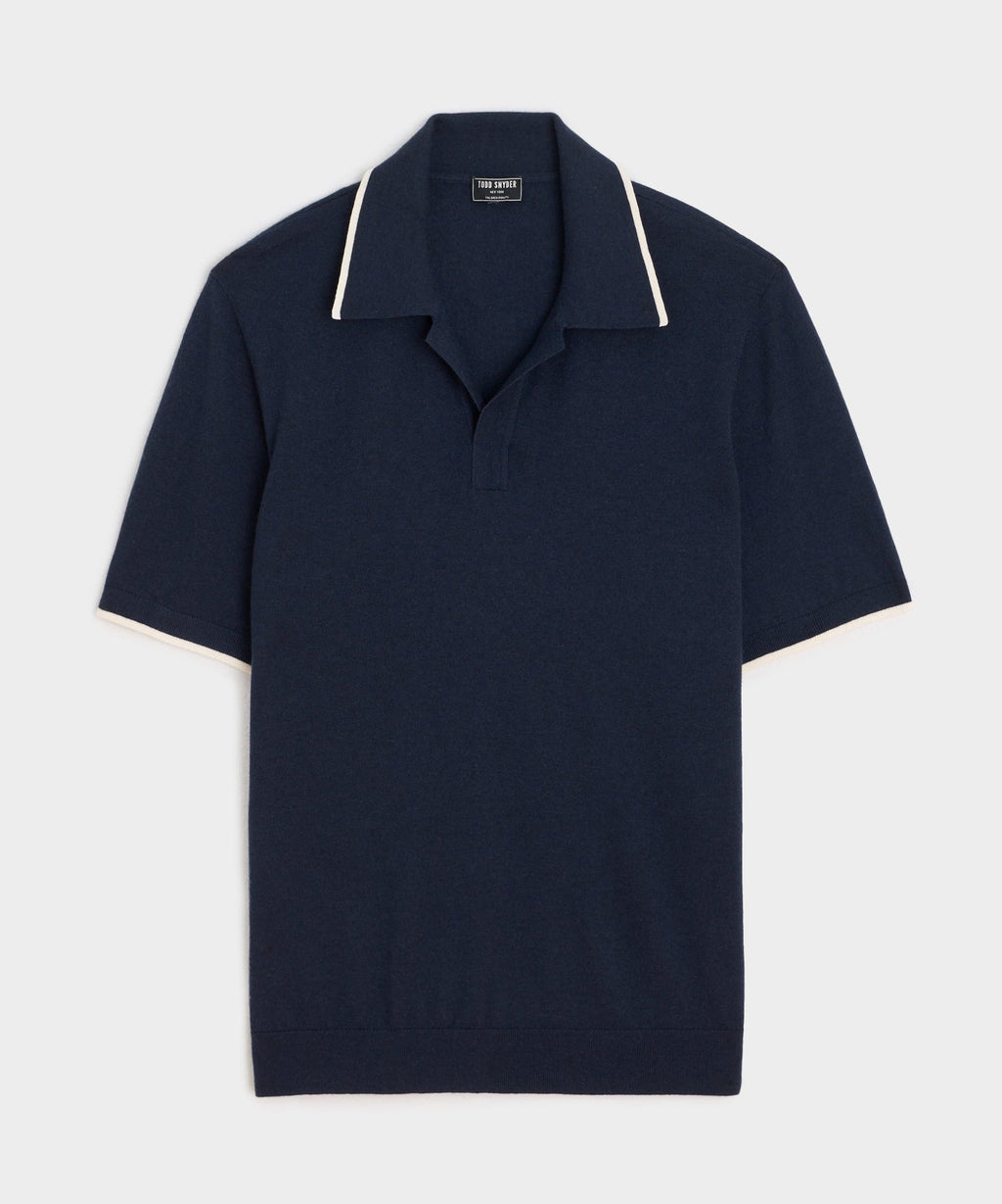 Silk-Cashmere Tipped Sweater Polo