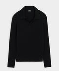 Silk-Cashmere Ribbed Sweater Polo