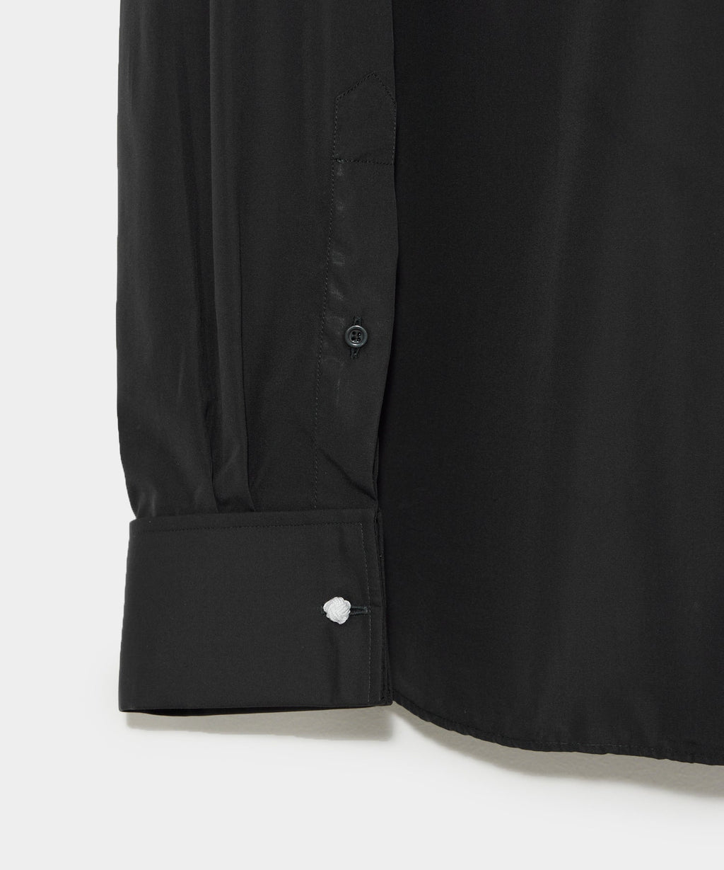 Cotton Pleated Spread Collar Tuxedo Shirt