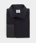 Cotton Pleated Spread Collar Tuxedo Shirt